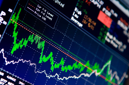 Stock market chart showing price movement and trend analysis used in investment research